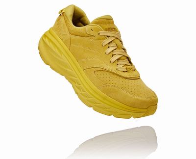 Hoka One One All Gender Bondi L Suede Sneakers Yellow (HO2576) Australia